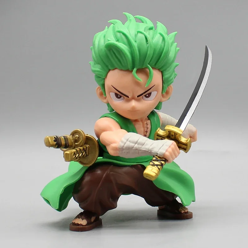 13cm Zoro One Piece Figures Q-version Roronoa Zoro Action Figures PVC Cute One Sword Stream Anime Model Toys Birthday Gifts