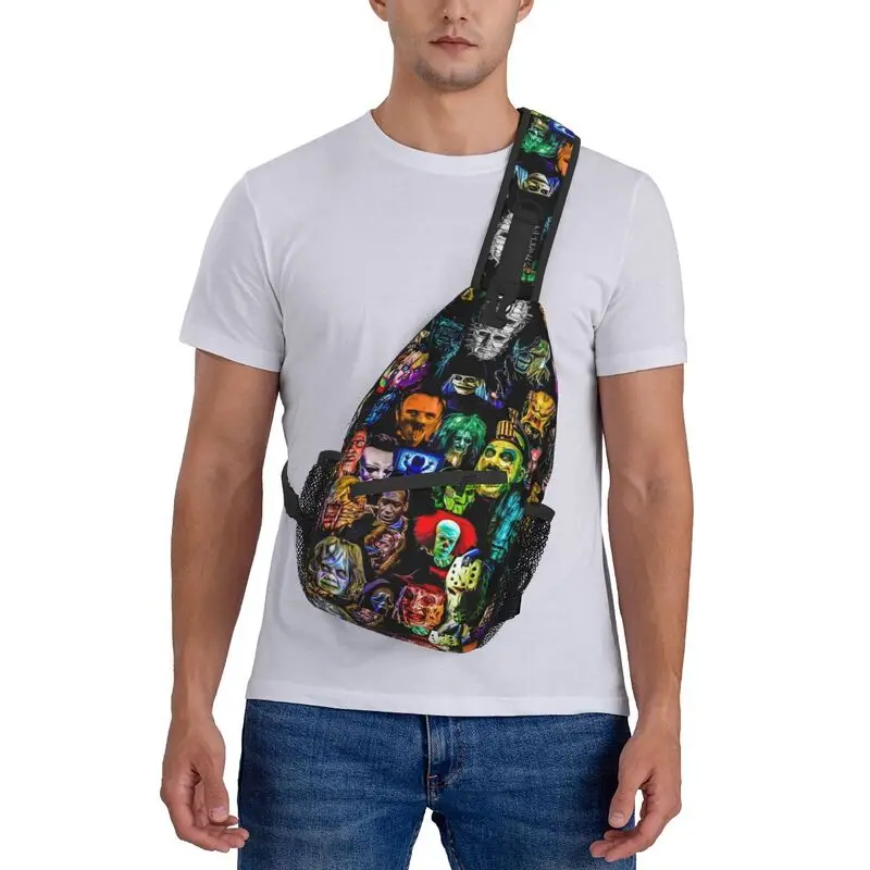 Mochila de la película de terror para hombre, morral de hombro para viaje, senderismo, Chucky, Jason