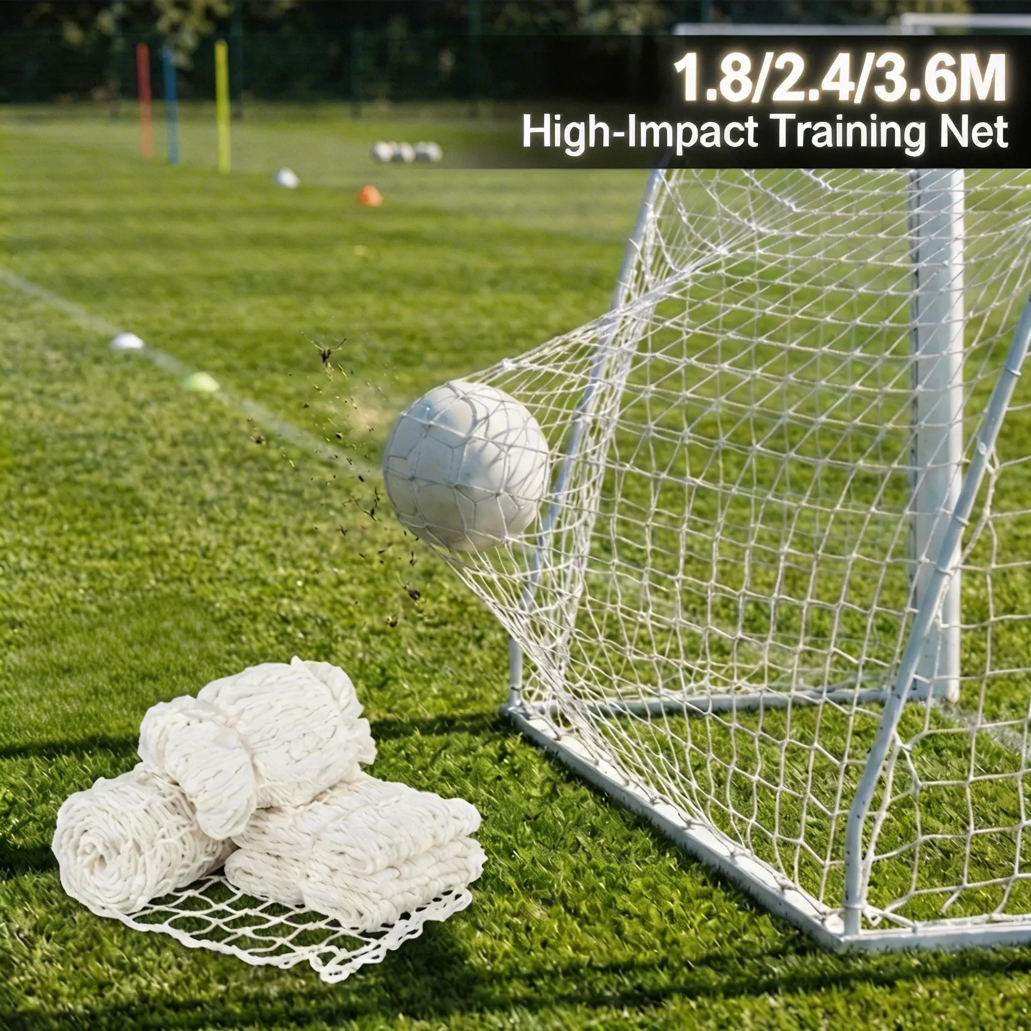 

1.2-3.6m Soccer Net Adult Folding Indoor&Outdoor Soccer Goal Net Anti-impact Football Post Net Football Game Practice Equipment