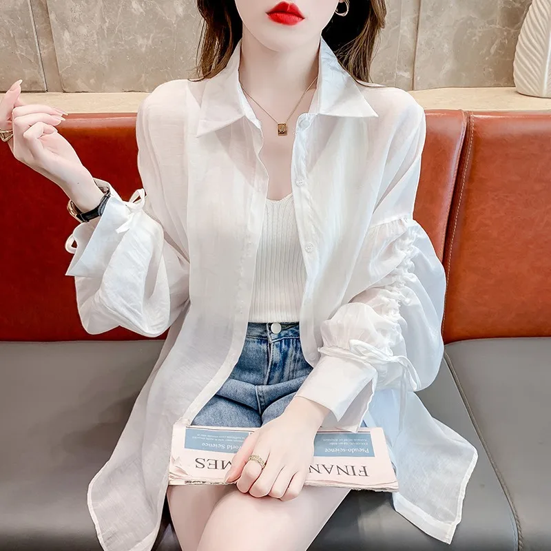

Long Sleeve Shirts Womens Lace Floral Slim Fit Elegant Feminine Soft Romantic Spring Vacation Holiday Office Daily Wear