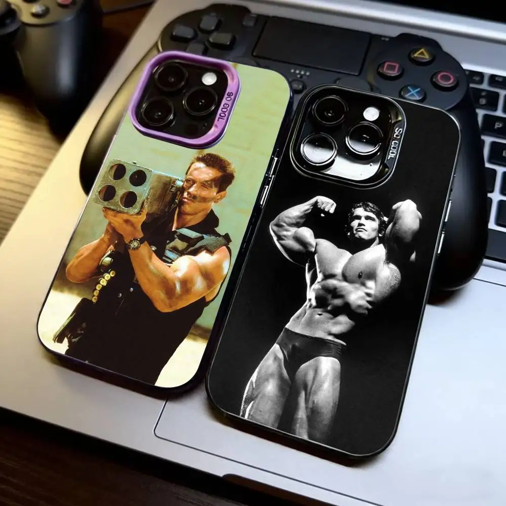 

Arnold Schwarzenegger Phone Case For iPhone 17,16,15,14,13,12,11 Plus,Pro Max,XS,Colorful Silver Black Cover