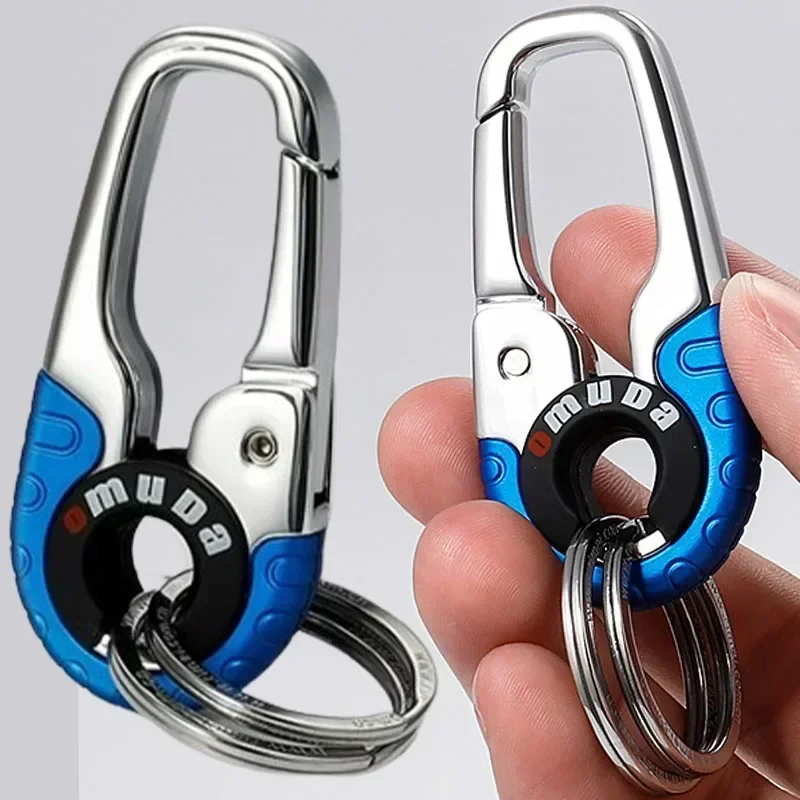 Men\'s Keychain Hook Stainless Steel Buckle Outdoor Carabiner Climbing Tool Double Ring Car Fishing Key Ring Car Accessories