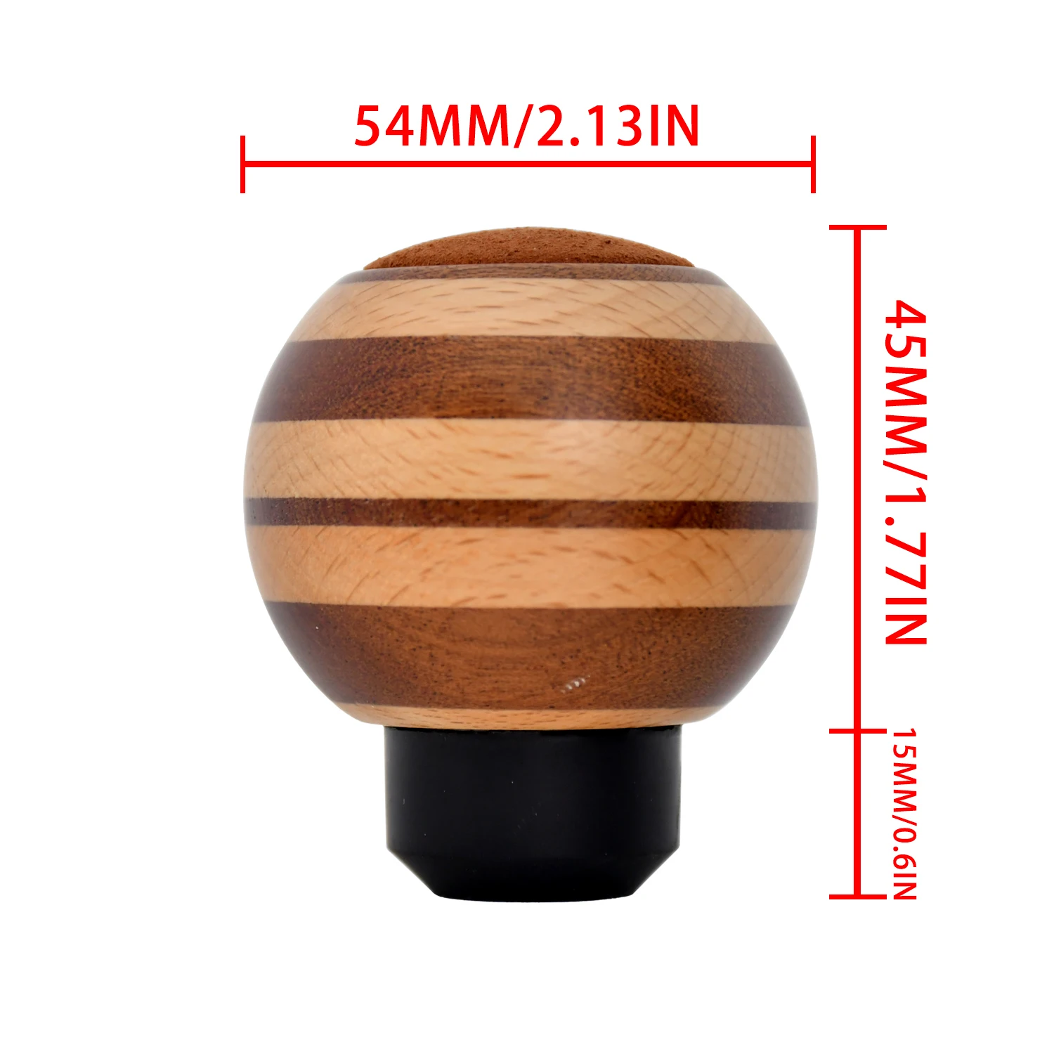 LY Retro JDM Racing Interior Wooden Gear Knob Spherical Striped Wood Manual Universal Car Wooden Gear Shift Knob
