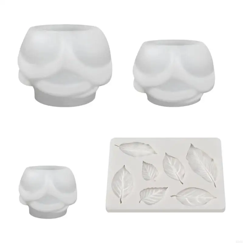 Rosenkerzenform-Set, 4-teiliges Blumenguss-Set mit 3 Rosenstilen und Blattstrukturplatte für Seifenherstellung und Heimblumen – Detail 1