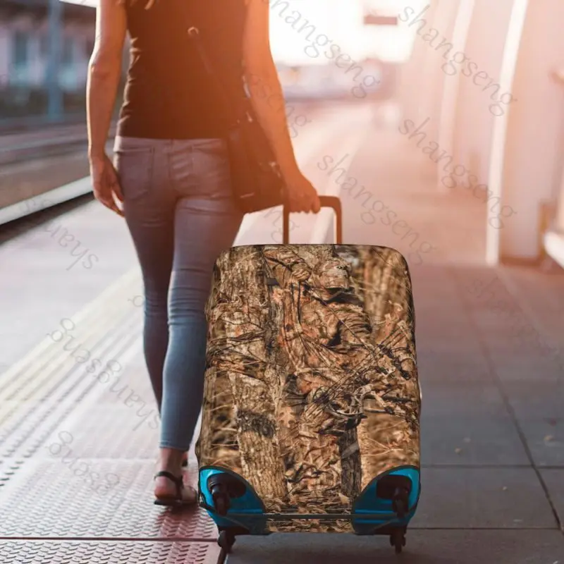 

camouflage oak hunting Thick Elastic Luggage Protective Cover Zipper Suit For 18-32 inch Bag Suitcase Covers Travel Accessories