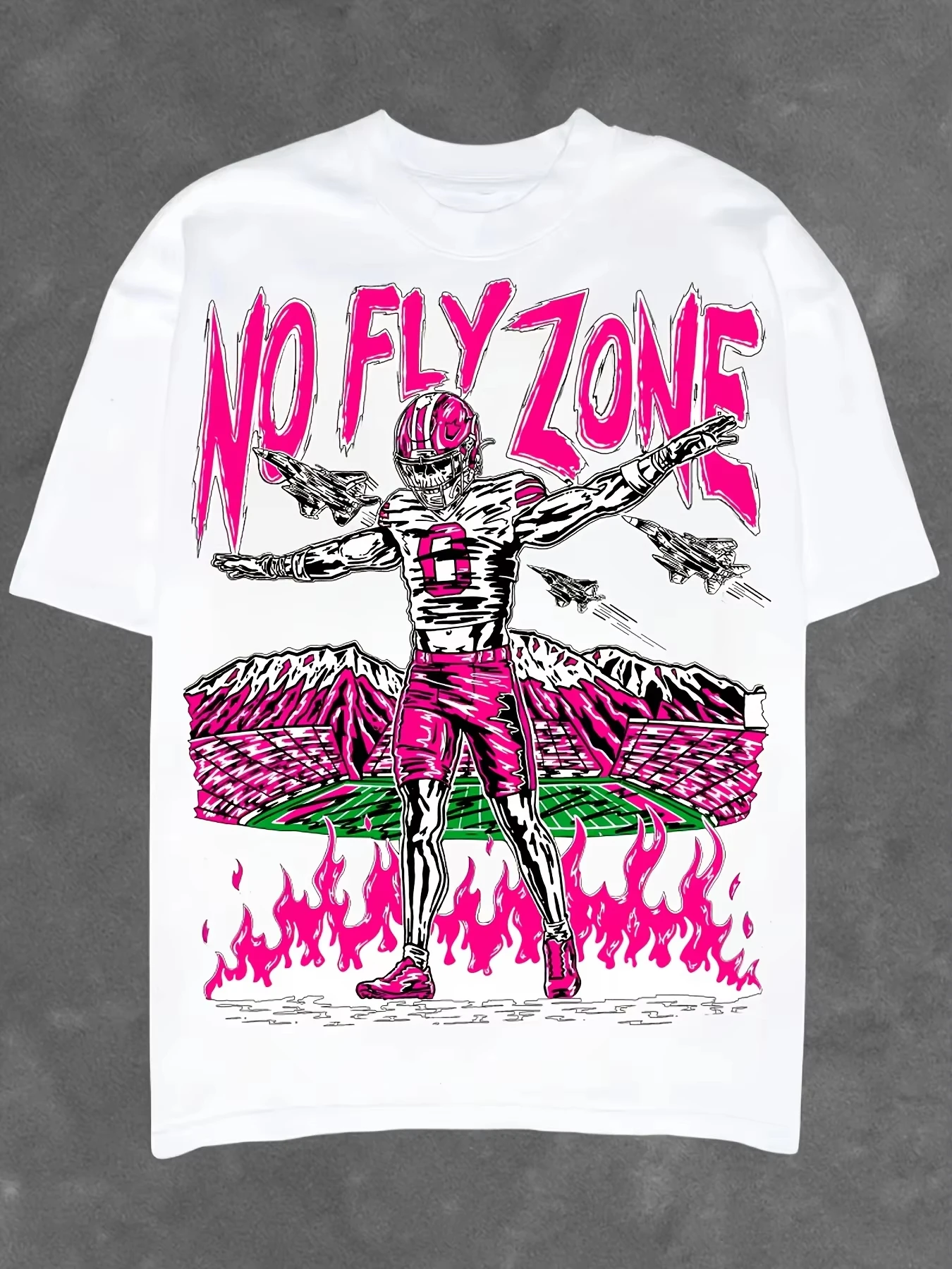 

NO FLY ZONE Graphic Print Men's Creative Top, Casual Short Sleeve Crew Neck T-shirt, Men's Clothing for Summer Outdoor