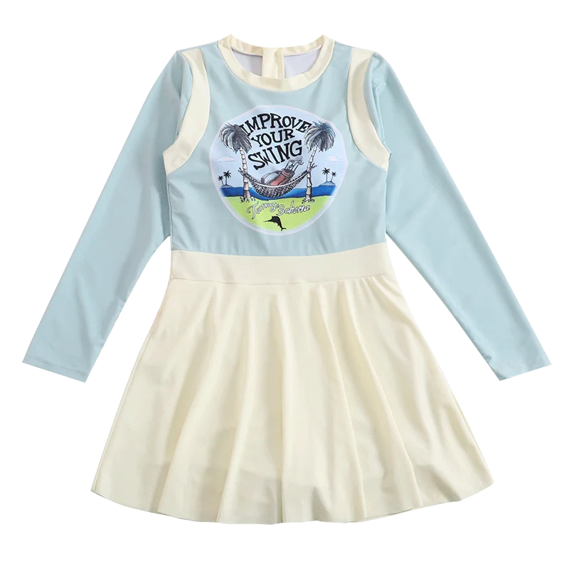 2024summer swimwear for middle and large kids and girls, beach sunscreen, quick-drying swimsuit, small clear hot spring swimsuit