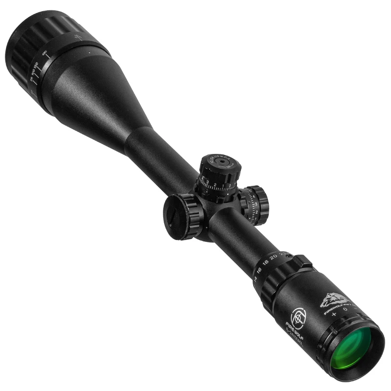 Imagem -04 - Fogo Lobo 624x50 Caça Óptica Tática Cruz Luz Vermelha Rifle Escopo Verde Vermelho Iluminado Turret Bloqueio Sniper Airsoft ar Vista