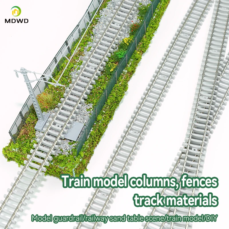 

N Scale Model Train Tracks with Flexible Railway Fence Metal Miniature Landscape Diorama Railroad Scener