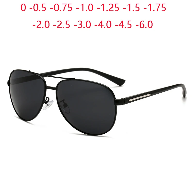 Driving Pilot Myopia Sunglasses With Degree Anti-glare UV400 Short-sight Prescription Sun Glasses For Male 0 -0.5 -0.75 To -6.0