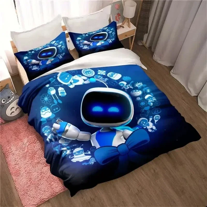 ASTRO BOT Cute Cartoon Bedding Set Duvet Set Single Double Bed King Size Bed Set Adult boys Bedroom Duvet Cover Pillow Case