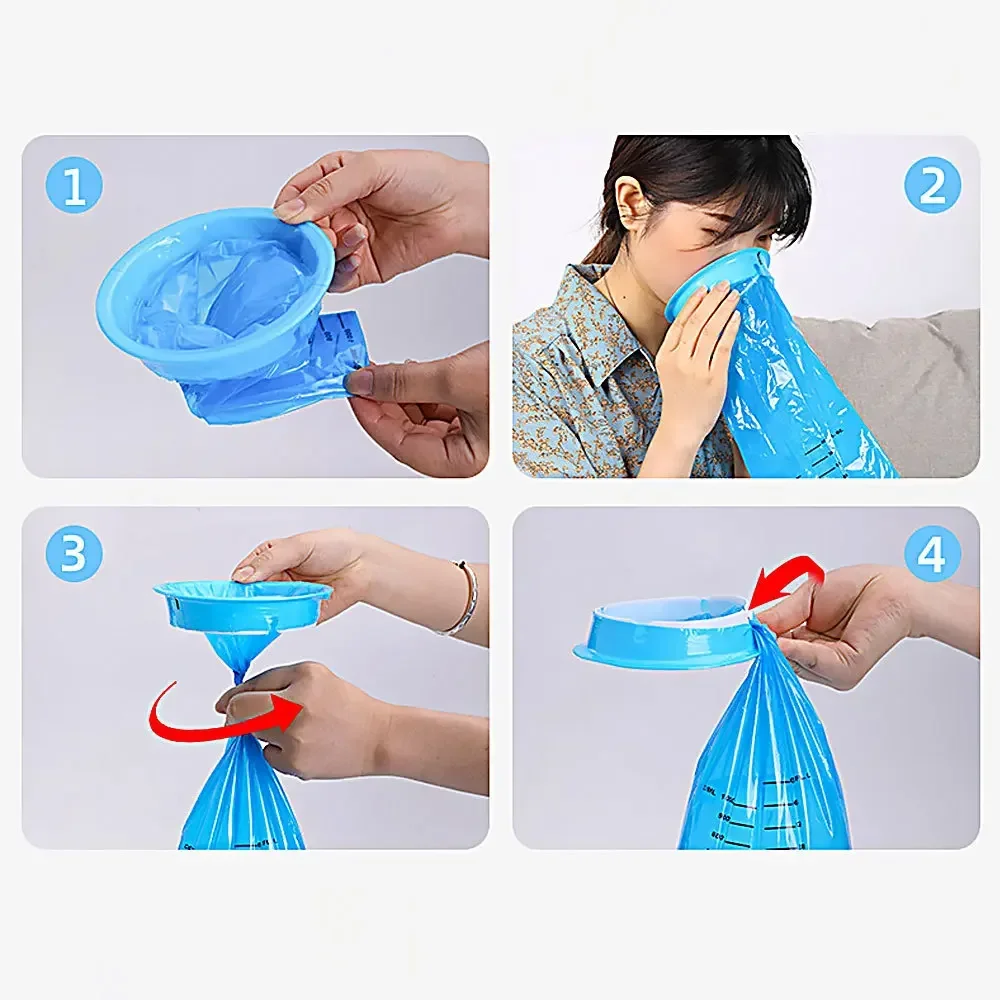 10Pcs 1000ML Portable Disposable Travel Car Airplane Motion Sickness Nausea Vomit Cleaning Bag Clean Eco-Friendly Plastic Bag