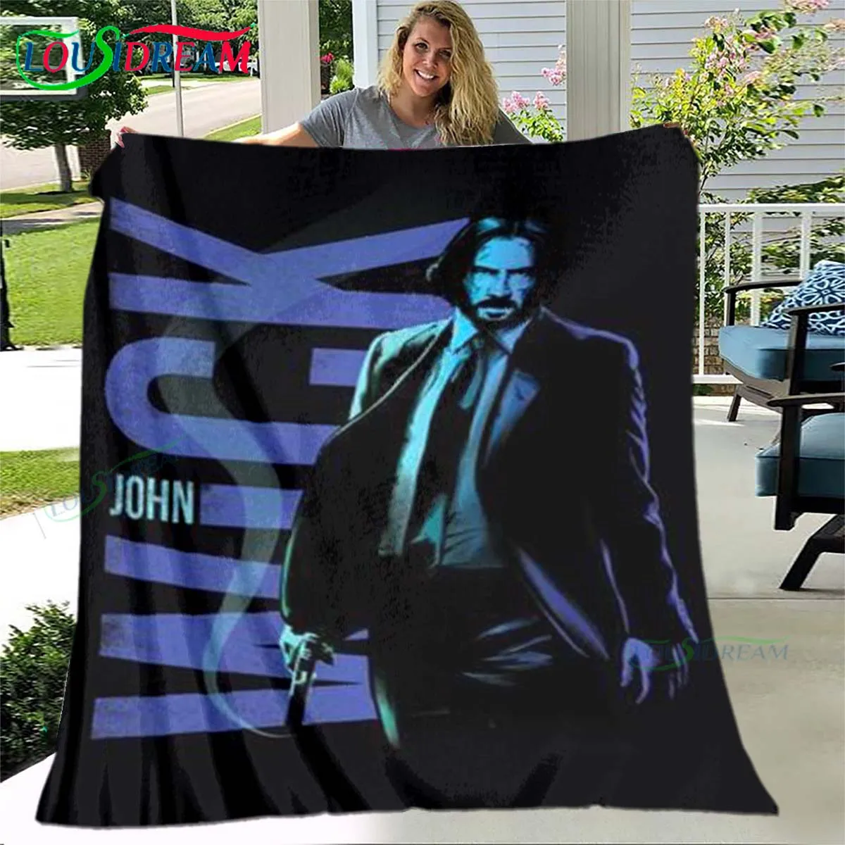 Famous Movies Character J-John-Wick Blanket,Flannel Throw Blanket for Home Bedroom Bed Sofa Picnic Office Hiking Leisure Nap