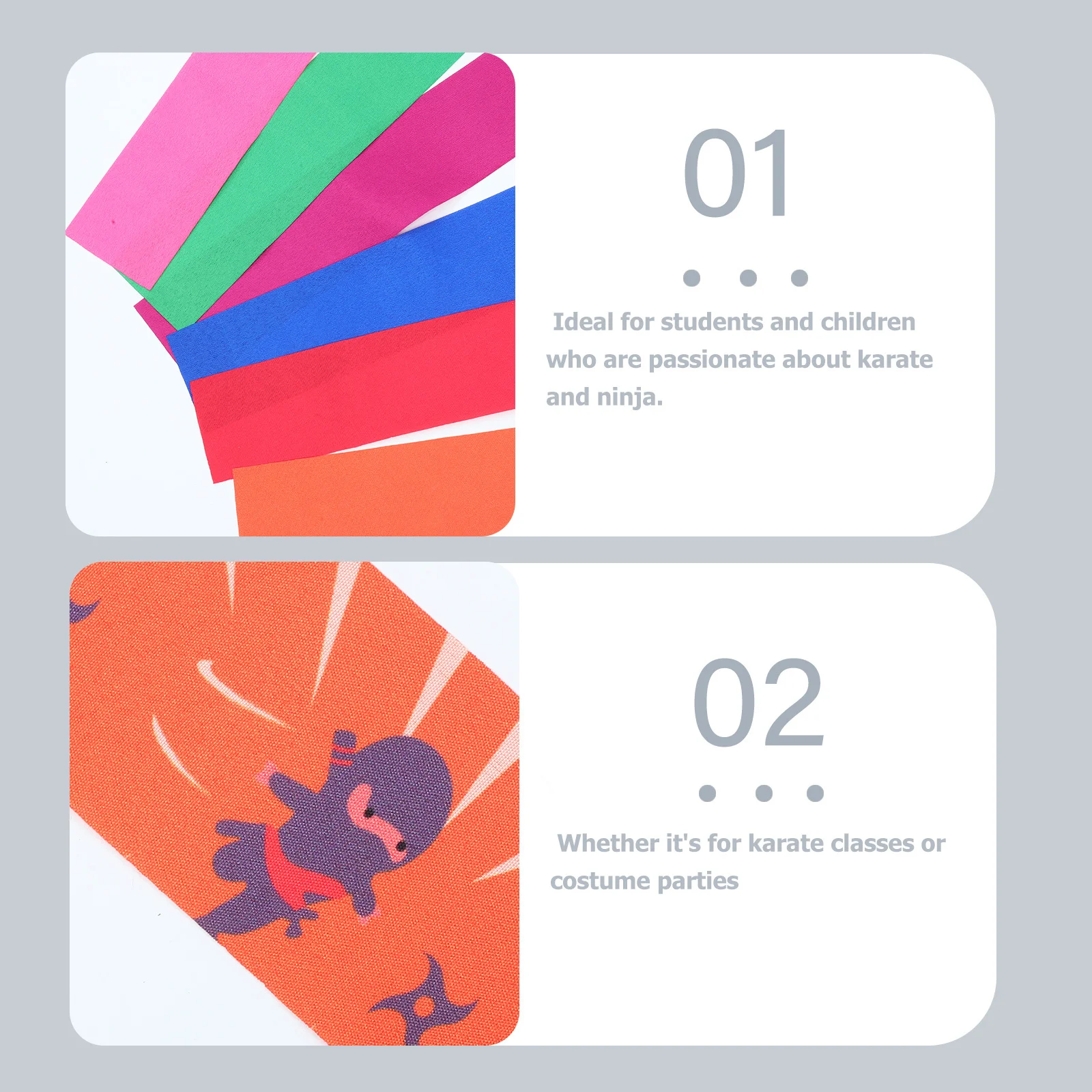 6 قطعة عقال النينجا الكاراتيه عصابات رأس للطلاب قابلة لإعادة الاستخدام اليابانية عقال للرياضة والمناسبات زي النينجا Headbands