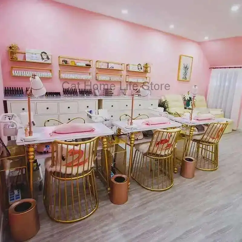 

Nordic Table Led Lamp Professional Nails Tables Nail Manicure Supply Arm Rest Designer Aesthetic Manicure Moveis Furniture