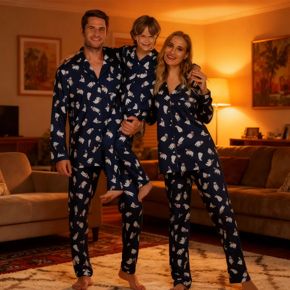 

Printed Family Matching Pajama Sets Perfect for Family Photos Holiday Celebrations Kids Holiday Sleepwear Homewear