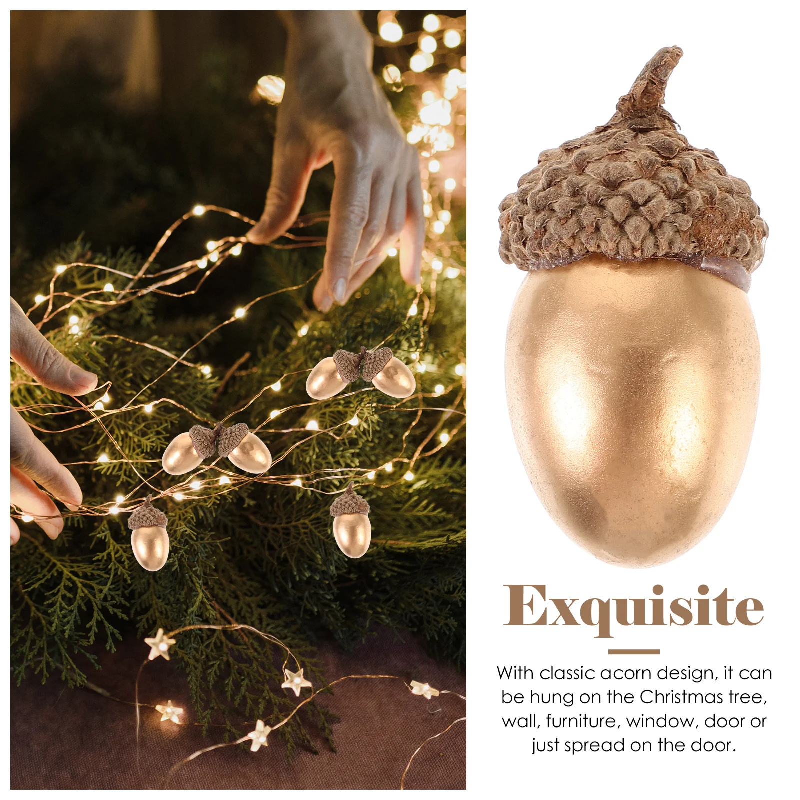 

40pcs Simulation Acorn Artificial Autumn Acorns For Decor Small Thanksgiving Table Scatter Christmas Diy Home Office Decor