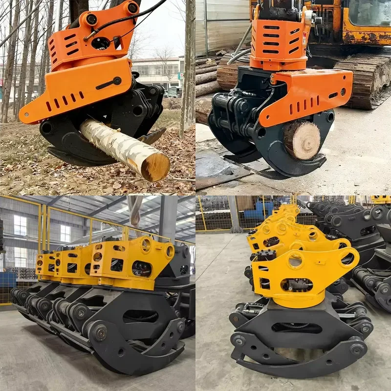 New Rotary Wood Cutting Tree Gripper for 6 Ton Excavators Construction Forestry Farm Machinery and Grab Saws with Gear Cores