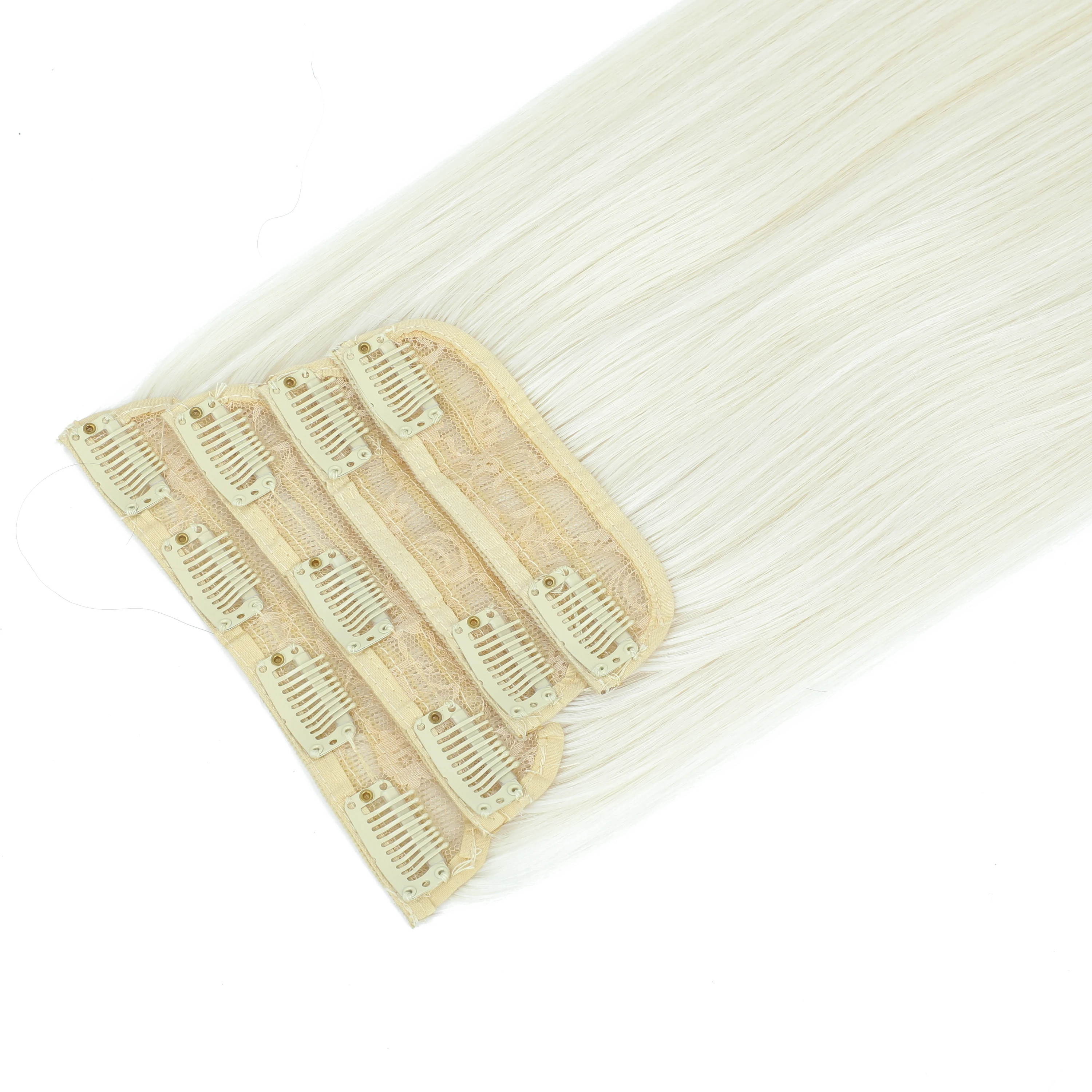 4Clips Lange Rechte Synthetische Clip In Hair Extensions Natuurlijke Hoge Temperatuur Vezel Zwart Bruin Blond Haarstukje