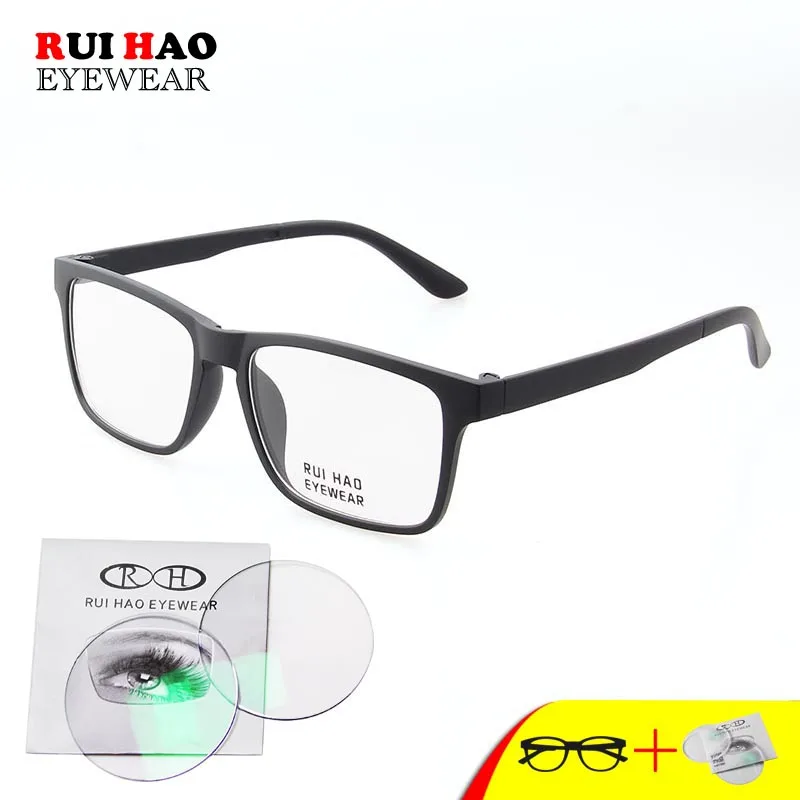 Rectangle Prescription Glasses Men Customize Recipe Eyeglasses Spectacles Frame Wiht 5 PCS Clip on Sunglasses TR2202