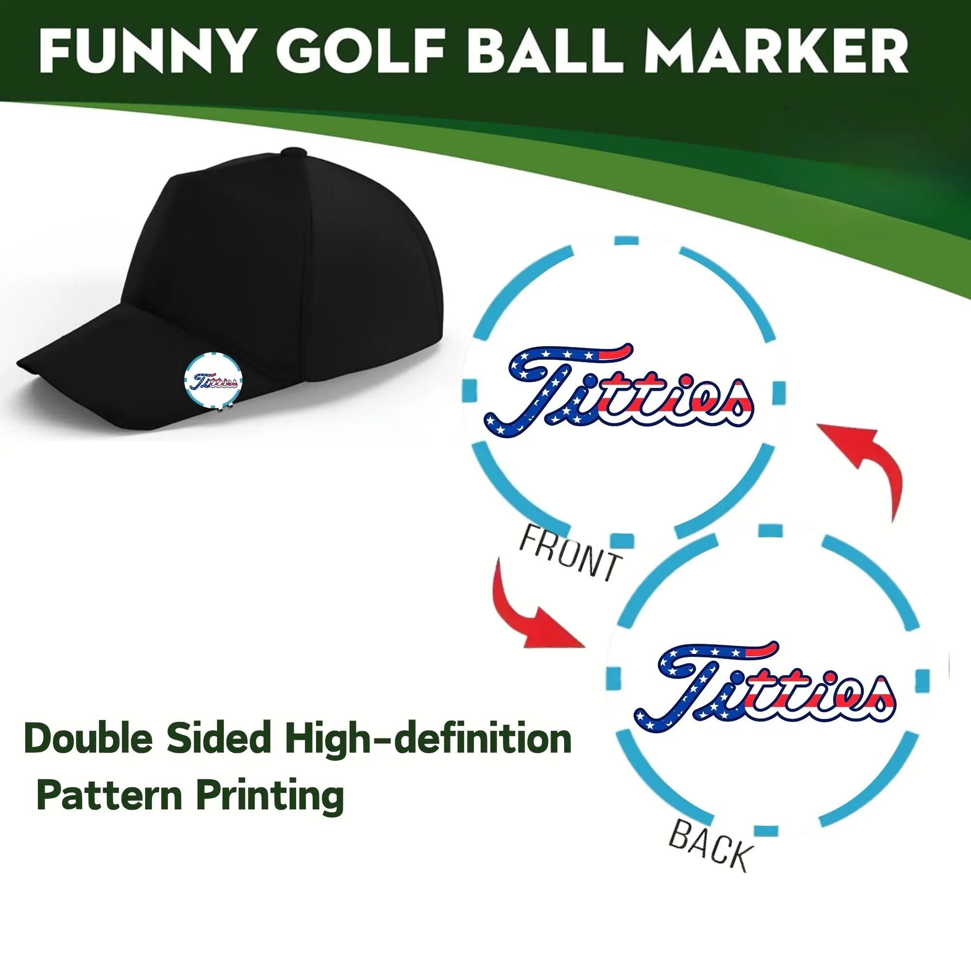 6 Pcs Funny Golf Ball Markers  - Golf Poker ABS Markers for Golf Hat, Perfect for Father's Day Great Gift For Golf Lovers