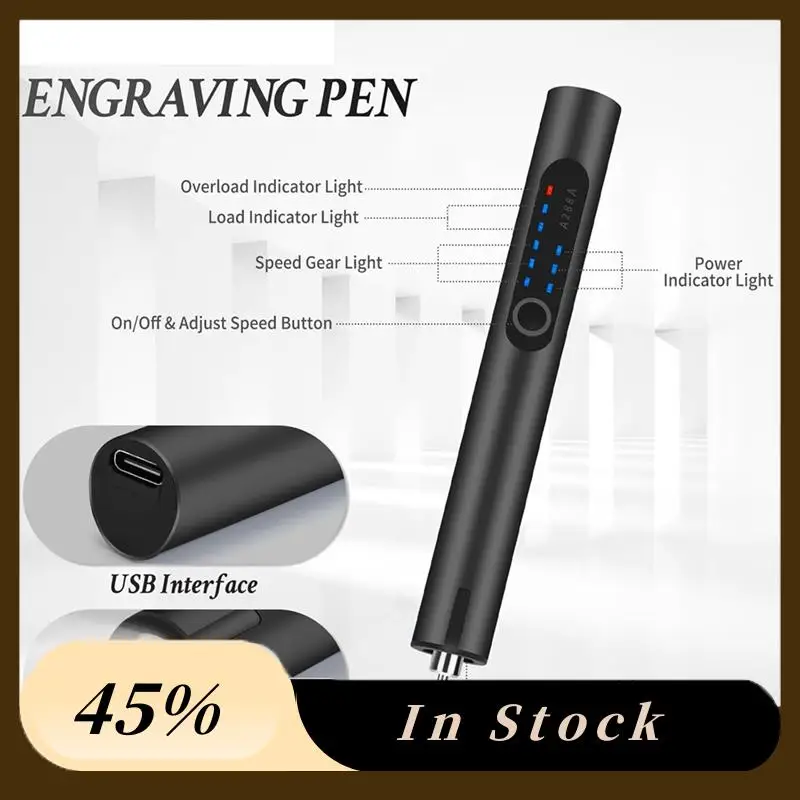 

A78K New Engraving Pen With LED Light, Electric Engraving Pen With 37 Bits, USB Rechargeable Cordless Machine, For Jewelry