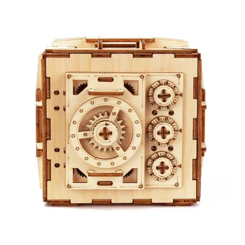 3D wooden password jewelry box puzzles kits building constructor blocks models assemble DIY mechanism ring necklace code safe