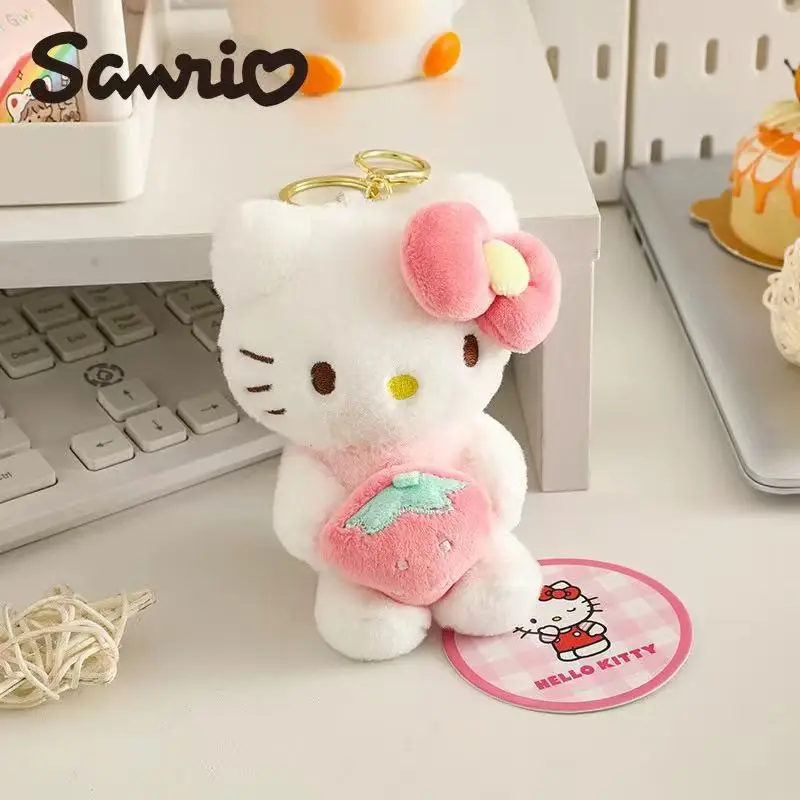Sanrio Hello Kitty Series Plush Pendant School Bag Backpack Kawaii Pendant Key Ring Plush Toy Birthday Gift view 2