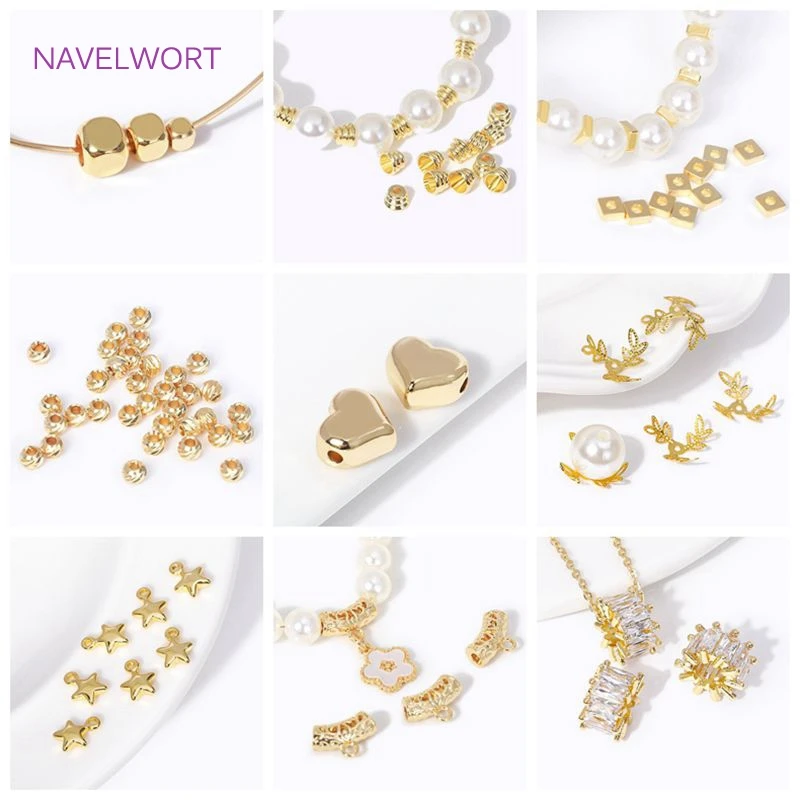 18K Gold Plated Brass Small Bead Caps Cone Tassel Cap For Jewelry Making DIY Bracelets Necklace Beading Accessories Wholesale