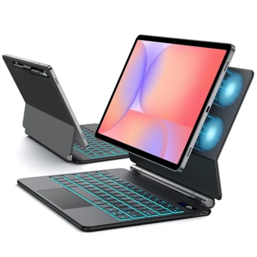 

Wireless backlit trackpad keyboard case for Samsung Galaxy Tab S10 Lite/S10 FE 2025/S9 FE 10.9/S11/S9/S8/S7 11 with floating ca