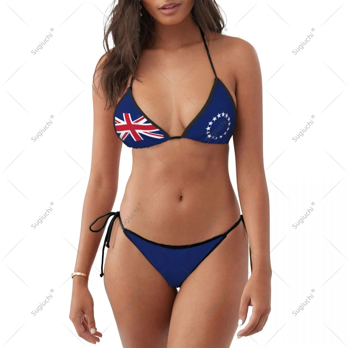 

Women Girls Bikini Cook Islands Flag Swimsuit Sets Three Point Beachwear Swimming Bathing Beach Party Suits Sexy Mujer