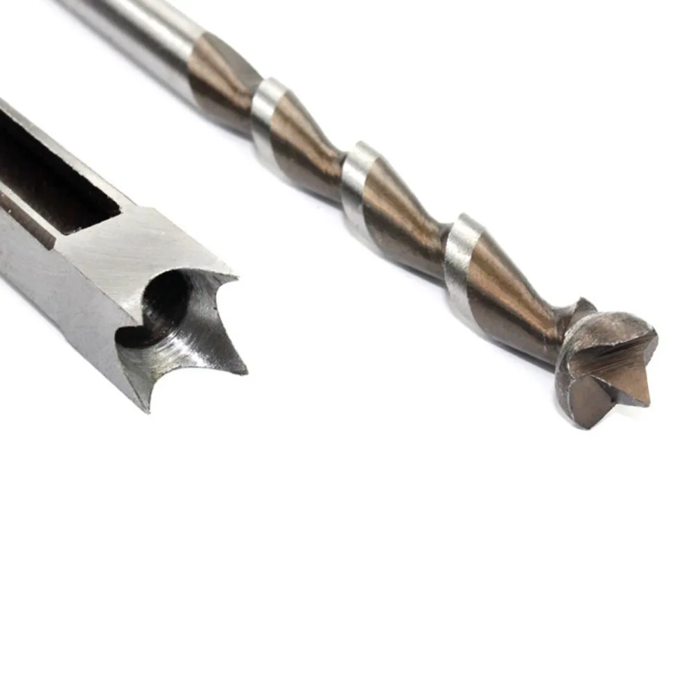 3pcs High Hardness Square Hole Drill Bit Alloy Steel 6.4mm/1.4in Mortise Chisel Drill Bit Woodworking Mortising Chisel