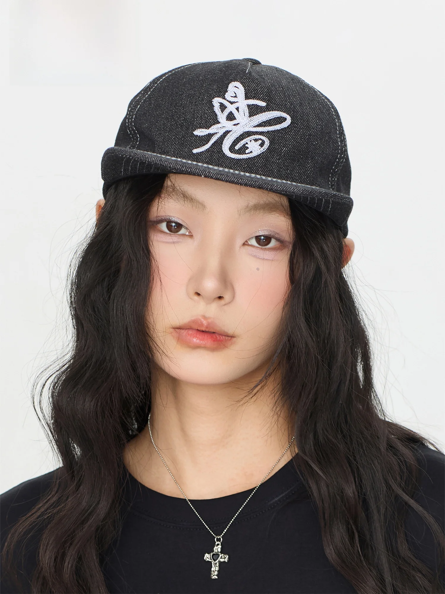 CBXLAB Heavy Stitching Embroidery Flat Brim Baseball Cap Hip Hop Dance Hat Street Style Jeans Material Unisex Summer Cap