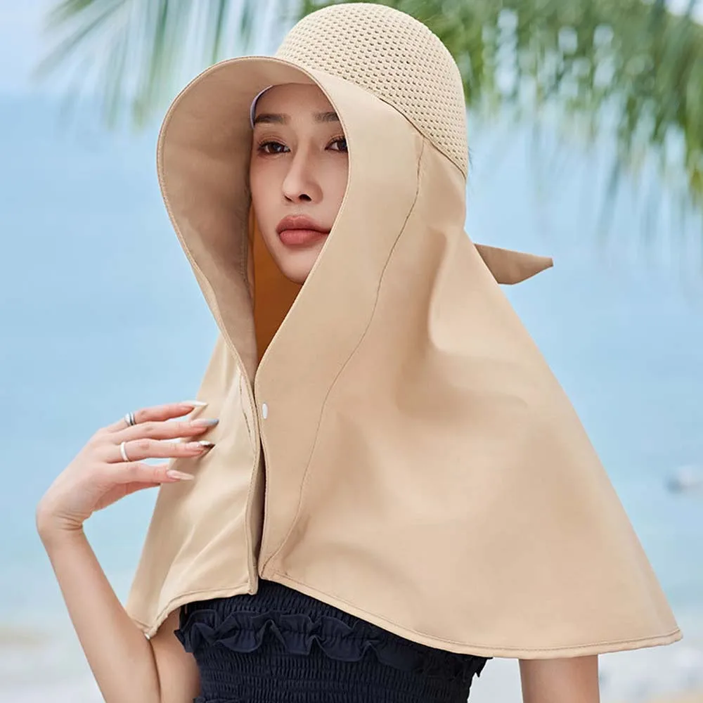 

Simple Wide Brim Shawl Fisherman Hat Breathable Elastic Mountaineering Cap Visors Mesh Empty Top Hiking Bucket Hat Outdoor