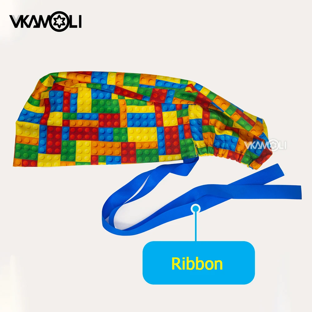 Gorro quirúrgico con estampado de moda, gorro de pelo largo reutilizable para médico, enfermera, gorro para la cabeza de Hospital, gorro de cola de caballo a la moda