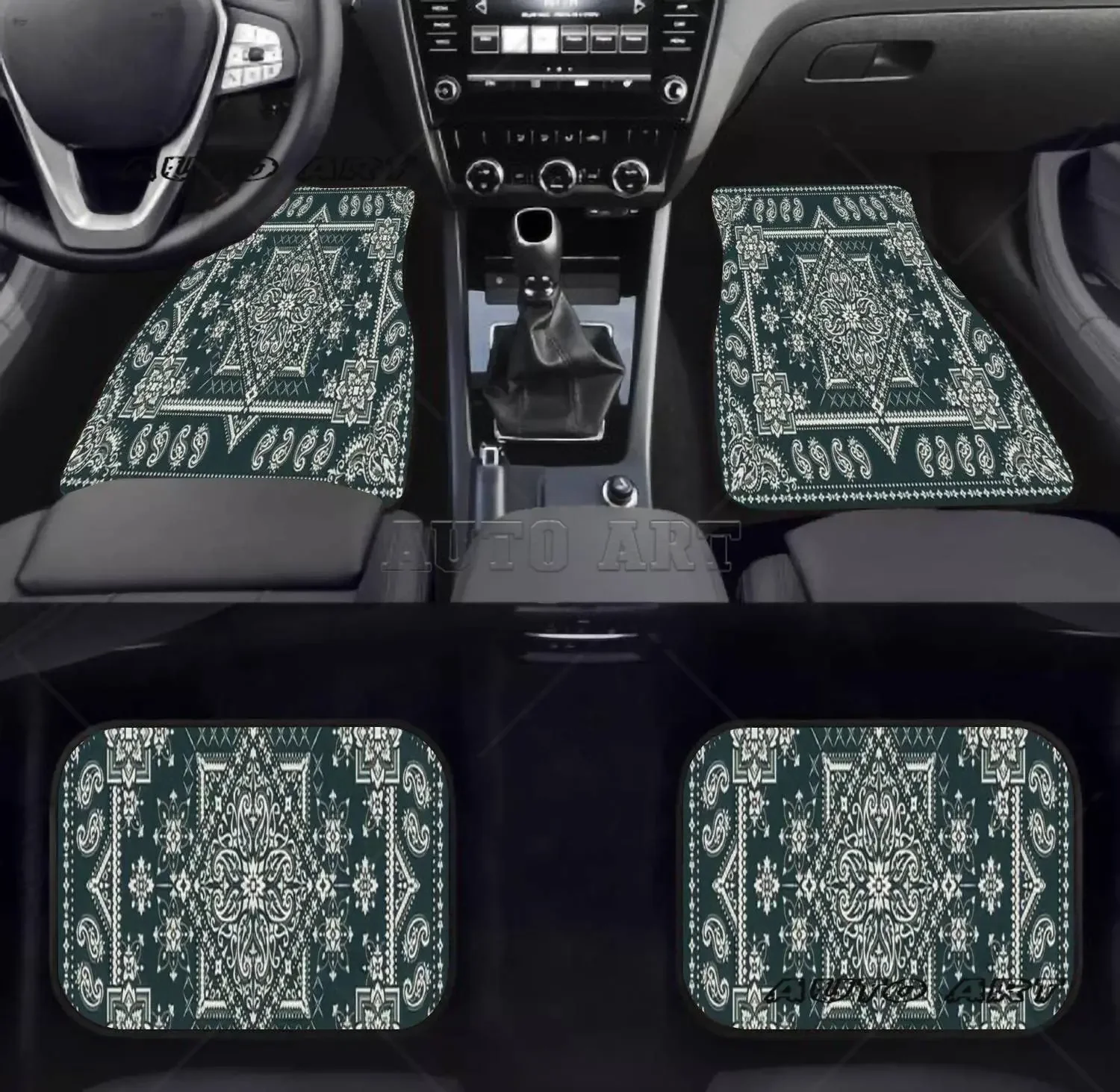 Car Floor Mats Rectangular Bandana Print Design for Rug Carpet Tapis Shawl Towel Carpet Floor Mats for Cars, Auto Interior Decor