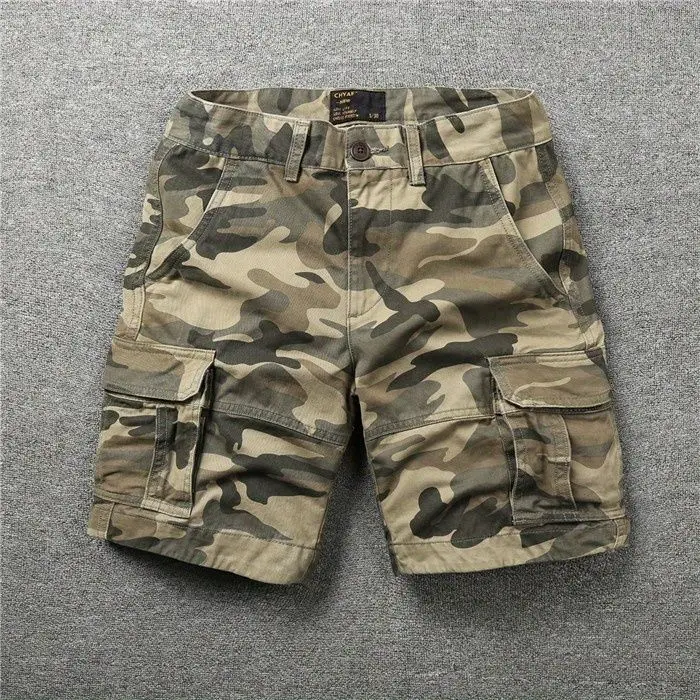 Summer Outdoor Sex Open Crotch Erotic Casual Pants Vintage Jeans Men Loose Multi-Pocket Sport Camouflage Cargo Shorts Sweatpants