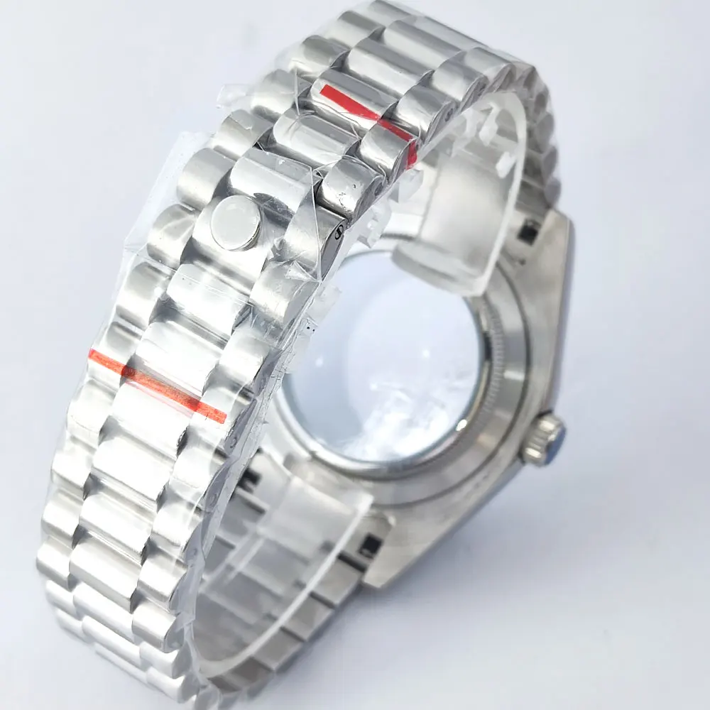 36/39/41mm watch case Miyota 8285 Case stainless steel strap case sapphire glass silver/gold/rose gold case