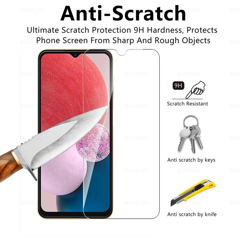 3 قطعة الزجاج واقية لسامسونج غالاكسي A13 4 جرام الزجاج المقسى لسامسونج A53 A33 A73 5 جرام A23 A03s A03 الأساسية غطاء شاشة فيلم