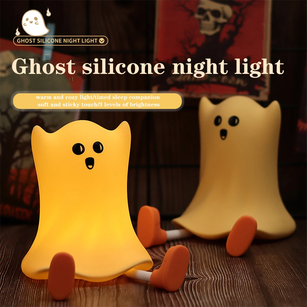 Moldes de silicona con luz nocturna, molde de resina epoxi de cristal artesanal con lámpara para Halloween, mesita de noche, decoración de dormitorio