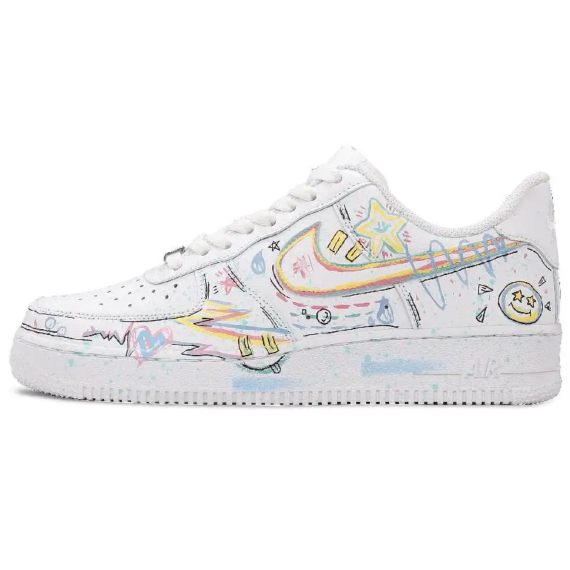 【Customize】Nike Air Force 1 Skateboarding Shoes Men Low-top White Sneakers shoes CW2288-111