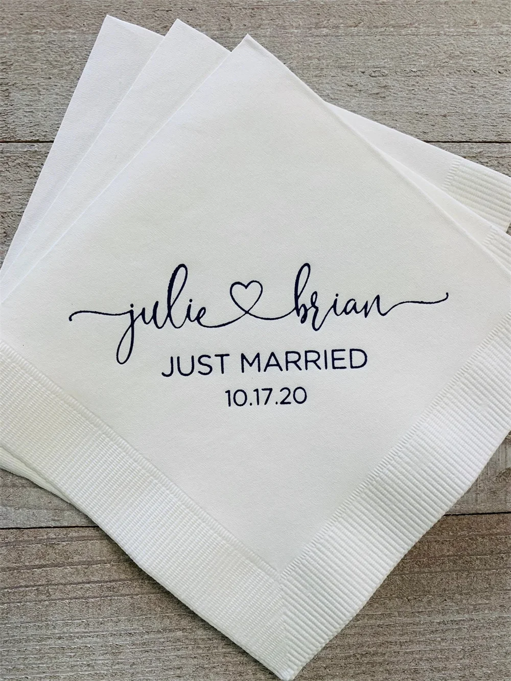 50PCS Personalized Napkins Beverage & Luncheon Size Available Wedding Napkins Shower Engagement Custom Monogram Just Married