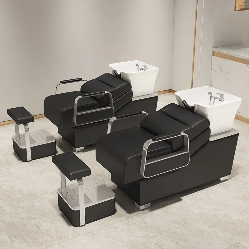 

Beauty Comfortable Shampoo Chair Ceramic Basin Hair Washing Chair Minimalist Salon Silla De Lavado De Cabello Salon Furniture