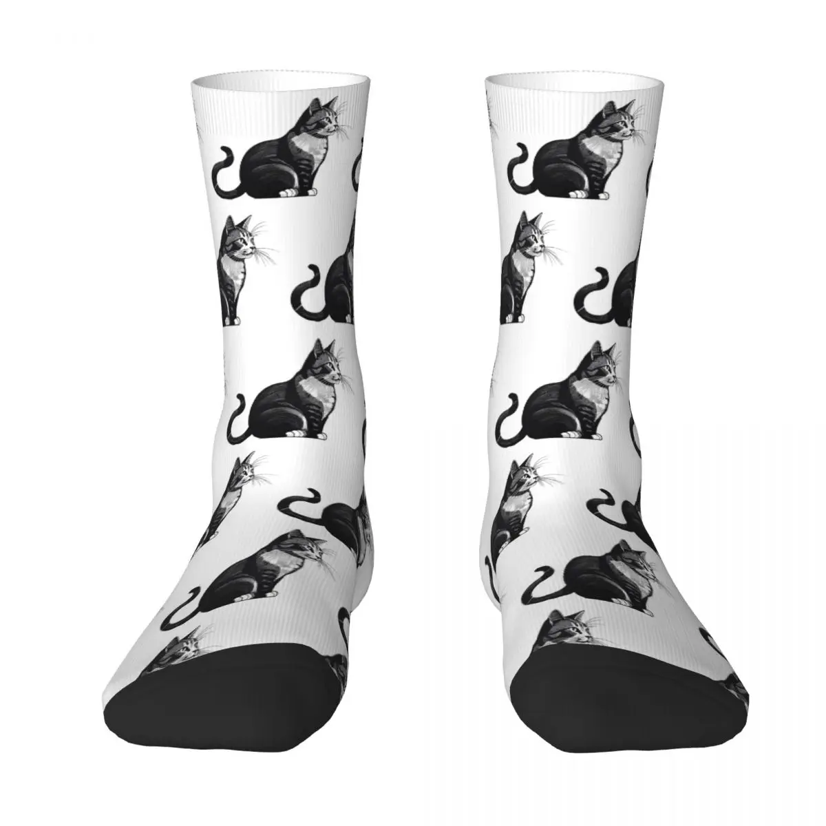 This Cat Is Not Depressed Socks Harajuku Super Soft Stockings All Season Long Socks Accessories for Man Woman's Birthday Present