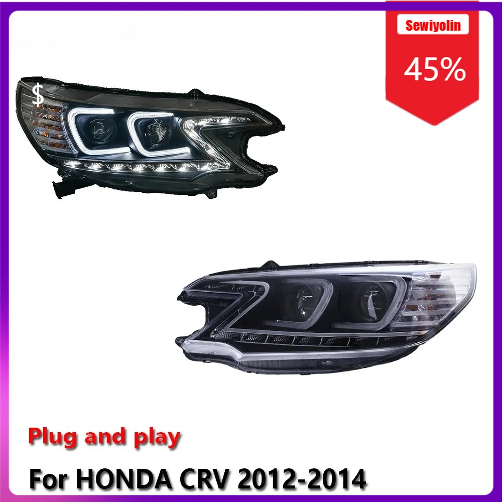 

Sewiyolin автомобильные светодиодные лампы фары в сборе для HONDA CRV CRV 2012-2014 противотуманные фары DRL тормозной указатель поворота