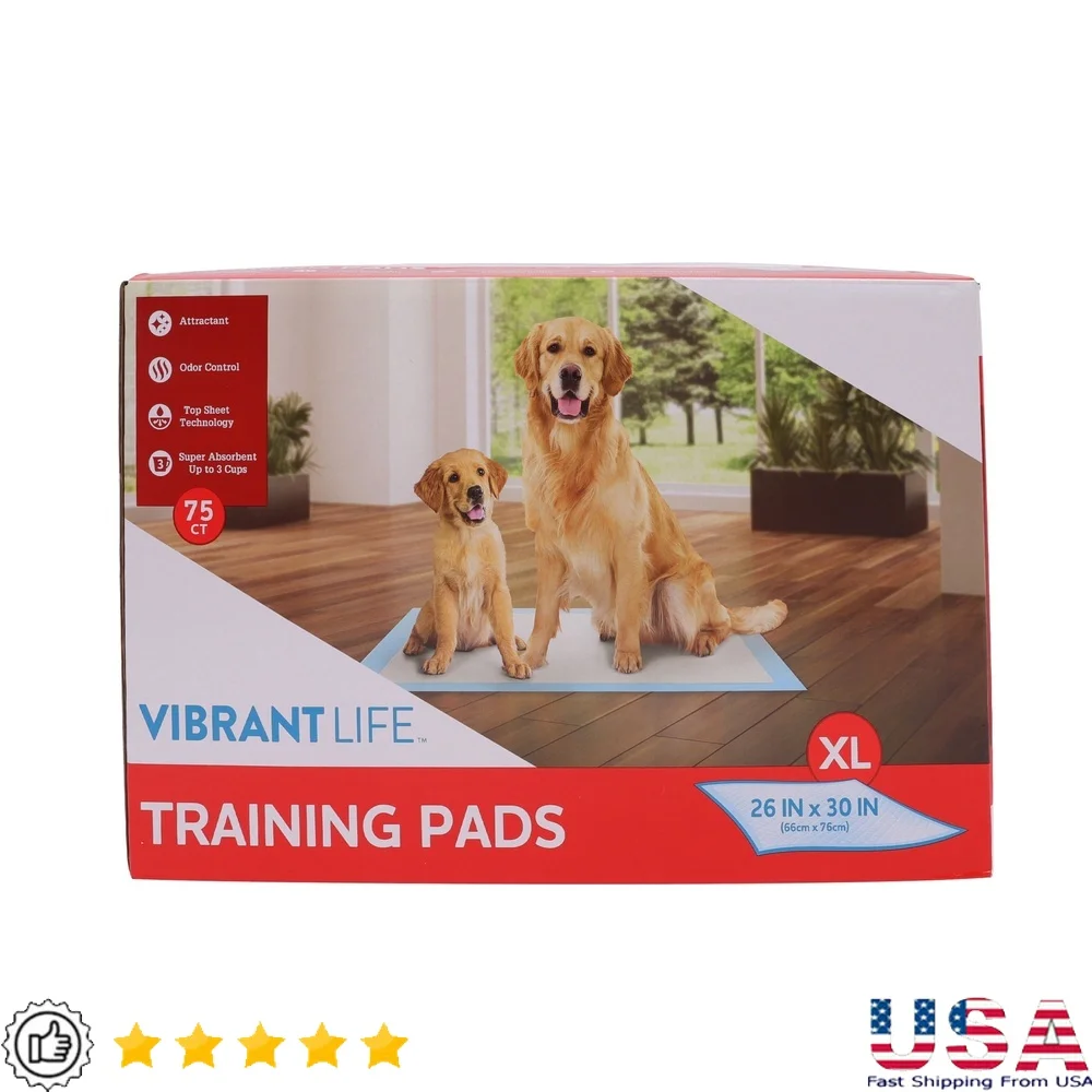 Extra Large Dog Training Pads 26x30 Inches 75 Count Super Absorbent Odor Control Quick Drying Leakproof Attractant Ideal Puppies
