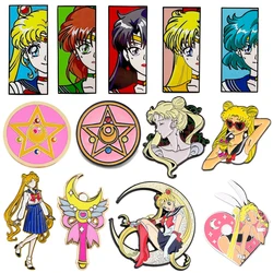 Anime Friends Enamel Pin Brooches for Women Manga Lapel Pins Badges on Backpack Cosplay Accessories Birthday Gift Toys