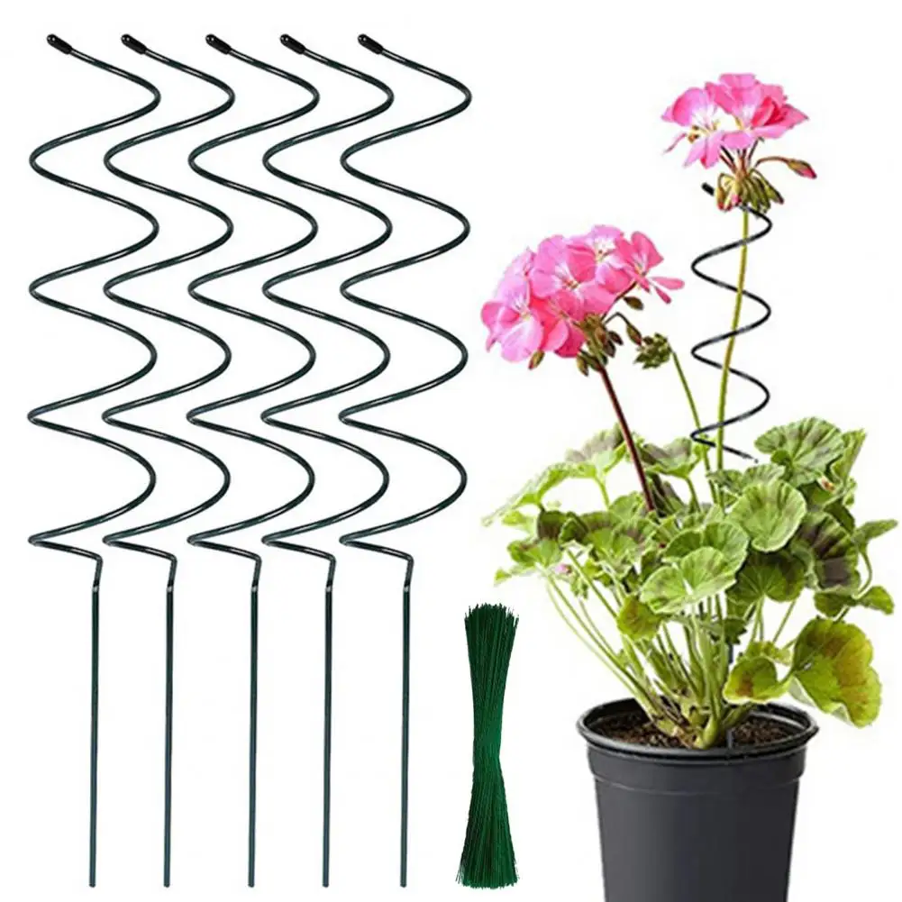 Tomato Cage Alternative Set of 5 Tomato Twist Stake Plant Supports for Windproof Climbing Plants Spiral Tomato Cages for Potted