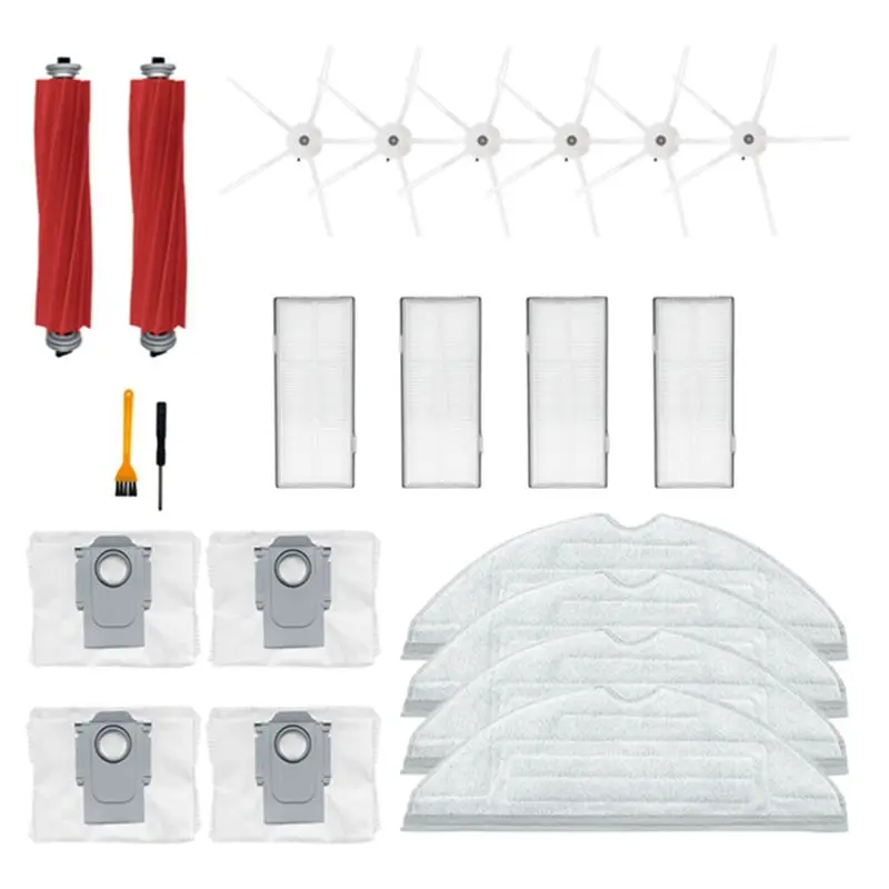 

AT05-For Roborock S7 Maxv Ultra S7 Pro Ultra Robot Vacuum Main Brush Side Brush Mop Cloth Dust Bag Hepa Filter Accessories