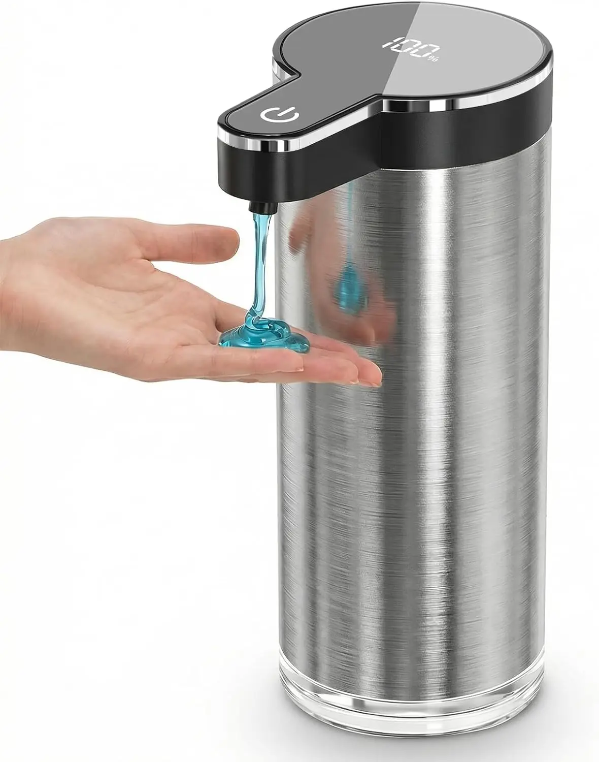 

Touchless Soap Dispenser, USB Rechargeable, 4 Adjustable Levels, 11.8oz for Kitchen & Bathroom
